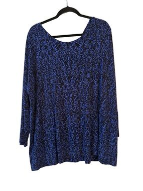 Soma Blue & Black Printed Long-Sleeve Tee